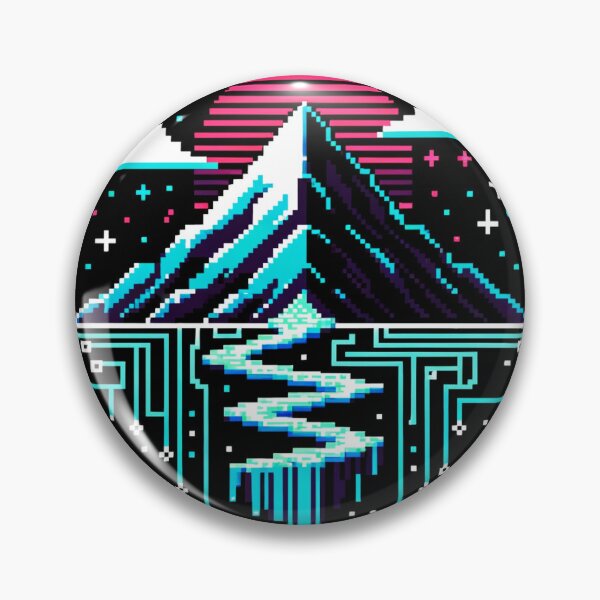 Artikelvorschau, Mountain Matrix – Pixelierte Cyberpunk-Naturfusion entworfen und verkauft von PixelPunkster.