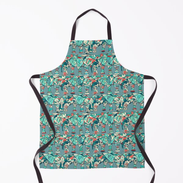 Item preview, Blue and Red Geometric Elephants Pattern designed and sold by Geonimalia.