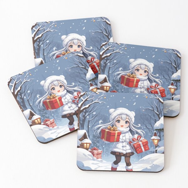 Item preview,  Cute Cartoon Girl Brings Gifts to Christmas Town designed and sold by InkInspiratons.