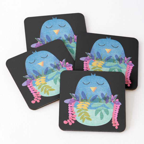 Item preview, Blue bird resting in a plant pot in risograph print style designed and sold by Chapin03.