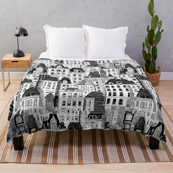 Item preview, Marvelous Black And White City Pattern designed and sold by DigiDreamyArt.