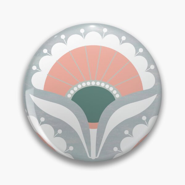 Item preview, Mod Art Deco Flower S2 Peach designed and sold by Carina Parry Studios.