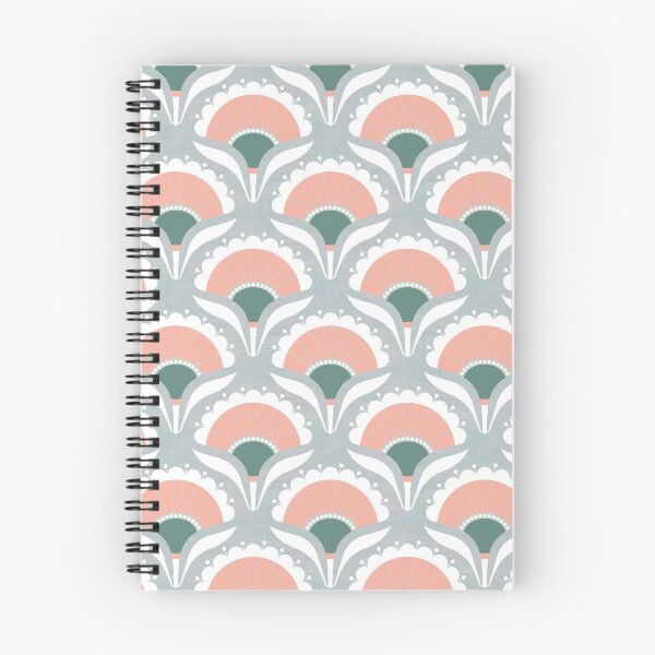 Item preview, Mod Art Deco Flower S2 Peach designed and sold by Carina Parry Studios.