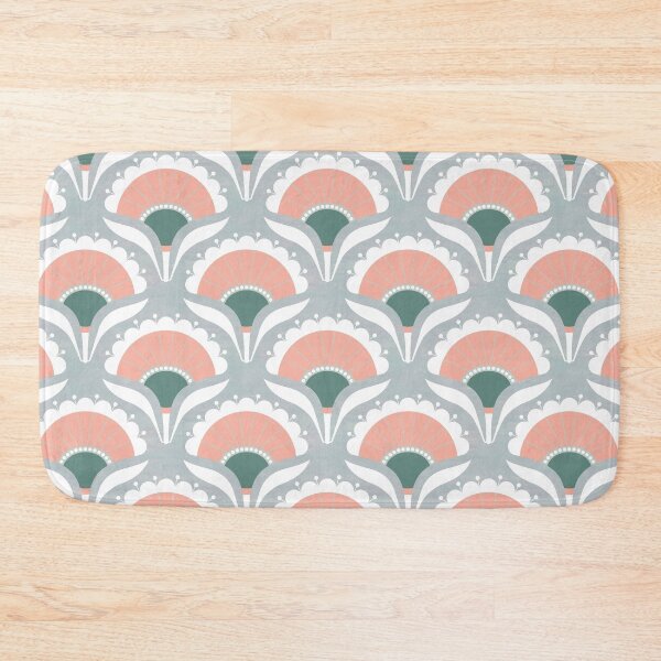 Item preview, Mod Art Deco Flower S2 Peach designed and sold by Carina Parry Studios.