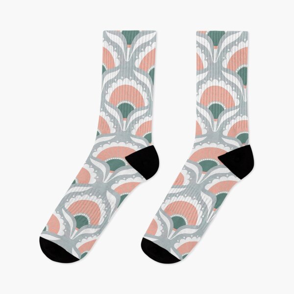 Item preview, Mod Art Deco Flower S2 Peach designed and sold by Carina Parry Studios.