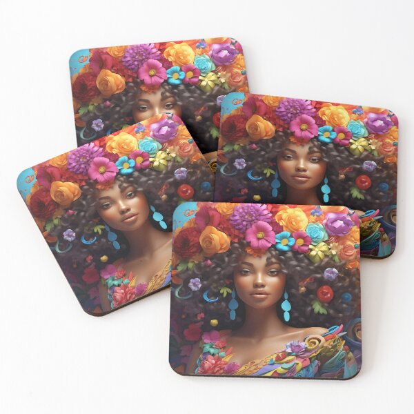 Item preview, African Princess with floral crown designed and sold by themorrigan1.