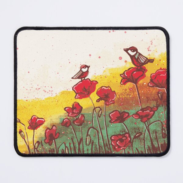 Item preview, Poppy field and birds designed and sold by margothuang.