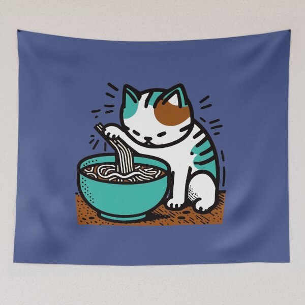 Item preview, Curious Cat's Ramen Delight: A Playful Palette designed and sold by sharon1210.