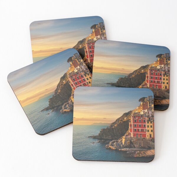 Item preview, Wonderful sunset over Riomaggiore fishing village. Cinque Terre, Italy designed and sold by Stefano Orazzini.