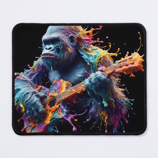 Item preview, Guitar Gorilla Splatter Portrait designed and sold by fatbanana.