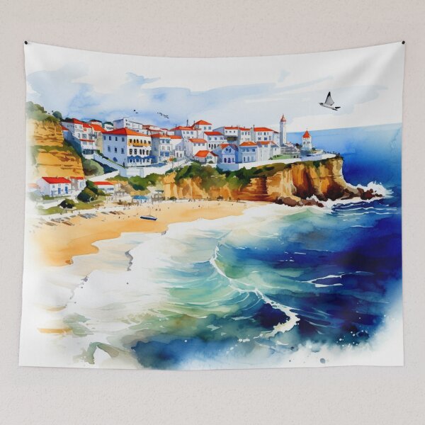 Item preview, Watercolor Design of Nazare - Portugal  designed and sold by Sketch-Shack.