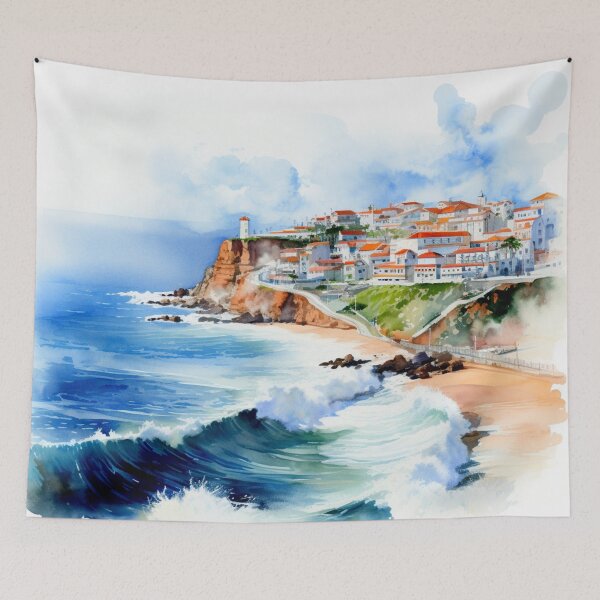 Item preview, Watercolor Design of Nazare - Portugal  designed and sold by Sketch-Shack.