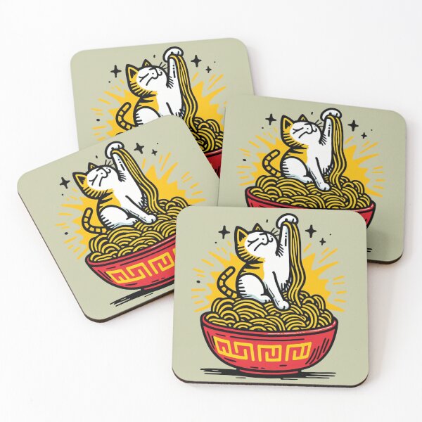 Item preview, Whimsical Cat's Ramen Inspection: Paw-sitively Playful Noodles designed and sold by sharon1210.