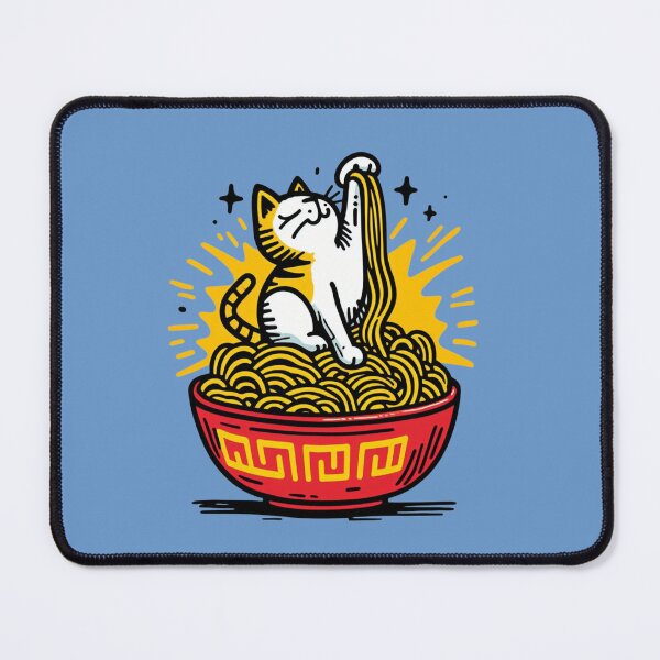 Item preview, Whimsical Cat's Ramen Inspection: Paw-sitively Playful Noodles designed and sold by sharon1210.