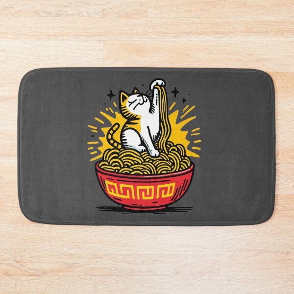 Item preview, Whimsical Cat's Ramen Inspection: Paw-sitively Playful Noodles designed and sold by sharon1210.