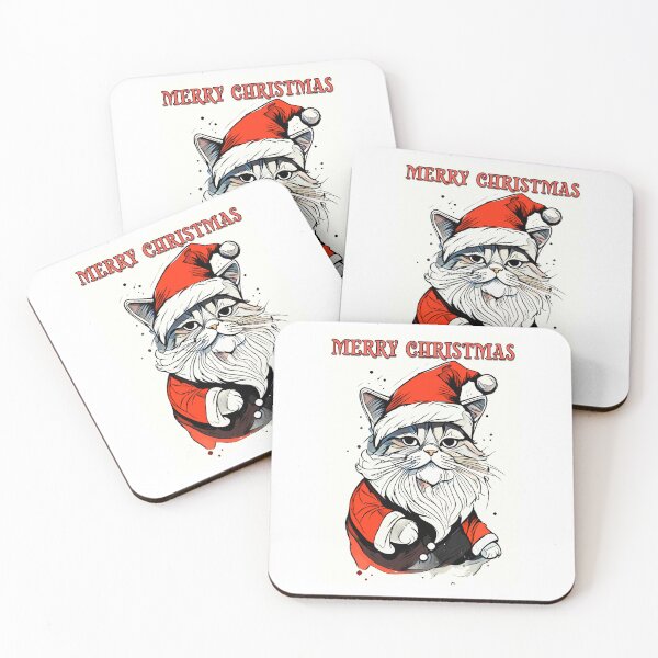 Item preview, Funny Merry Christmas Quote Cute Santa Claus Cat Illustration for Pet Lovers and Owners designed and sold by Naumovski.