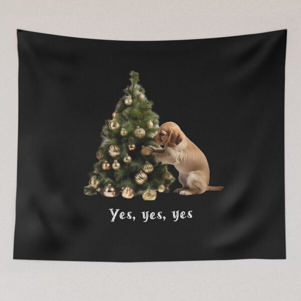 Item preview, Yes, yes, yes, puppy with Christmas tree, saying in German - funny designed and sold by Pflugart.