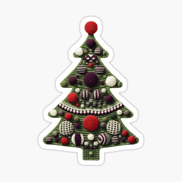 Crochet Christmas Tree Sticker
