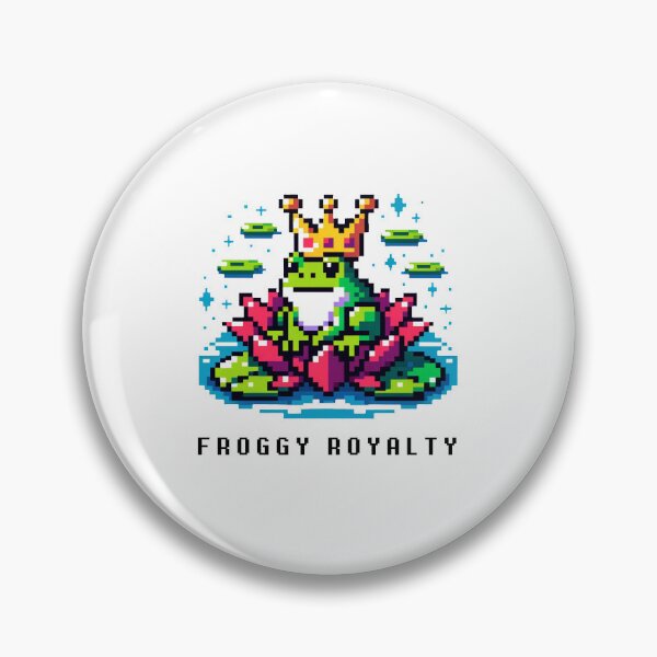 Item preview, Froggy Royalty - Pixel Art Crowned Frog on Lily Pad designed and sold by PixelPunkster.