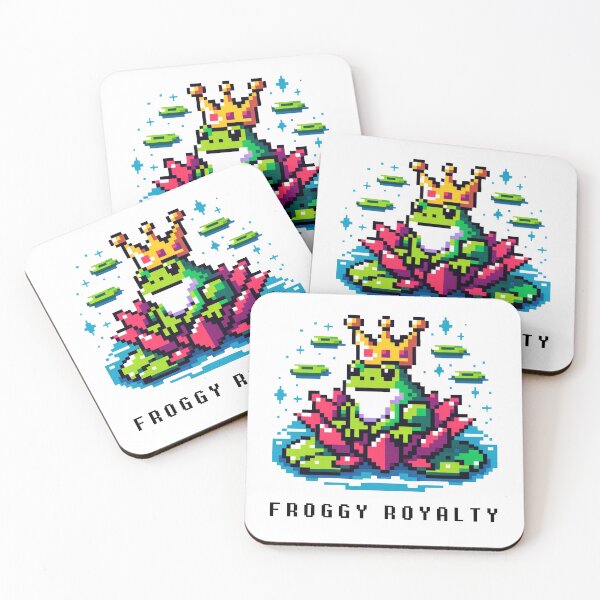 Item preview, Froggy Royalty - Pixel Art Crowned Frog on Lily Pad designed and sold by PixelPunkster.