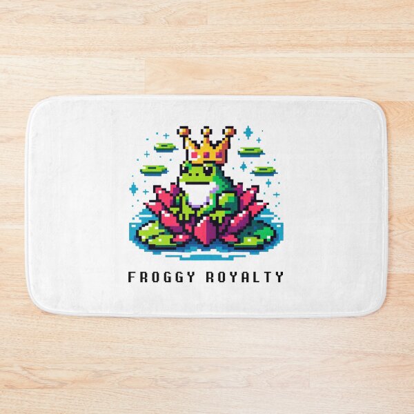 Item preview, Froggy Royalty - Pixel Art Crowned Frog on Lily Pad designed and sold by PixelPunkster.