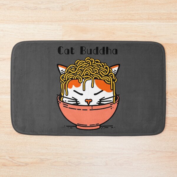 Item preview, Zen Cat's Noodle Enlightenment: Serenity in a Red Bowl designed and sold by sharon1210.