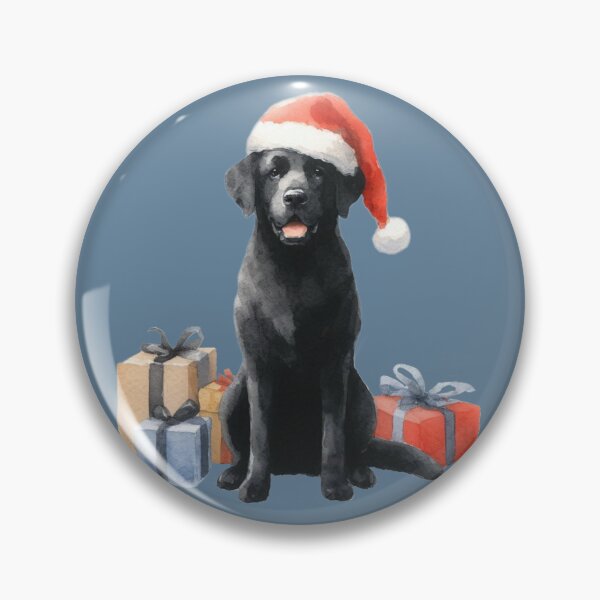 Item preview, Black Labrador with Christmas Gifts designed and sold by barksandsqueaks.