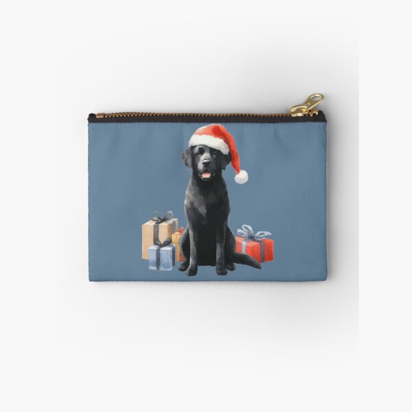 Item preview, Black Labrador with Christmas Gifts designed and sold by barksandsqueaks.