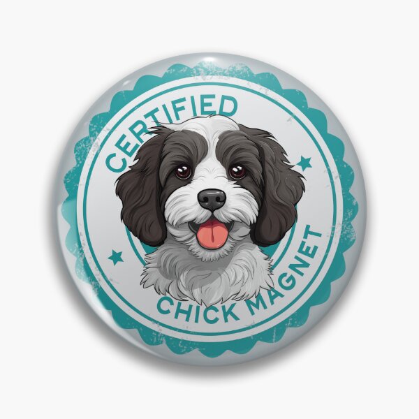 Artikelvorschau, Cavapoo Cavoodle Oodle Funny Certified Chick Magnet – Schwarz und Weiß entworfen und verkauft von wotsthis.