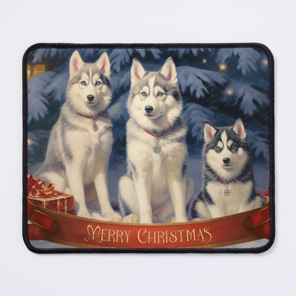 Item preview, Siberian Husky Christmas Card 1 designed and sold by PetsArt.