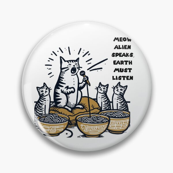 Item preview, Alien Cat's Ramen Broadcast: Extraterrestrial Feline Proclamations designed and sold by sharon1210.