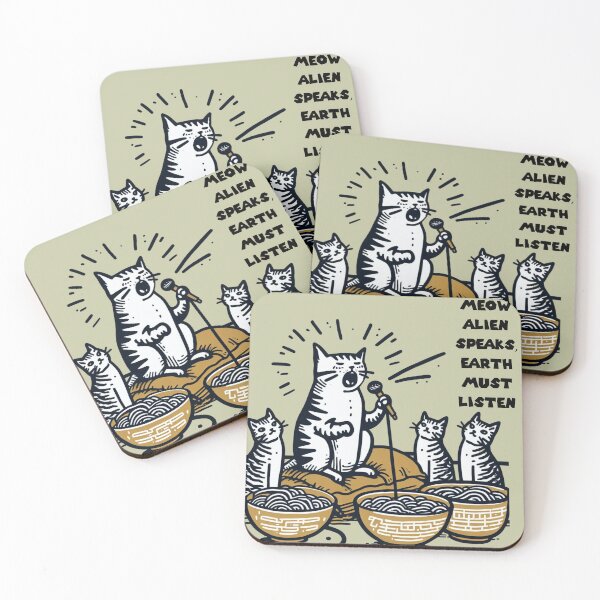 Item preview, Alien Cat's Ramen Broadcast: Extraterrestrial Feline Proclamations designed and sold by sharon1210.