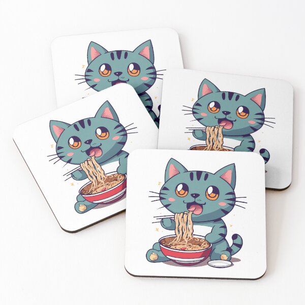 Item preview, cat Eating Ramen cat eating spaghetti designed and sold by BOOLL .