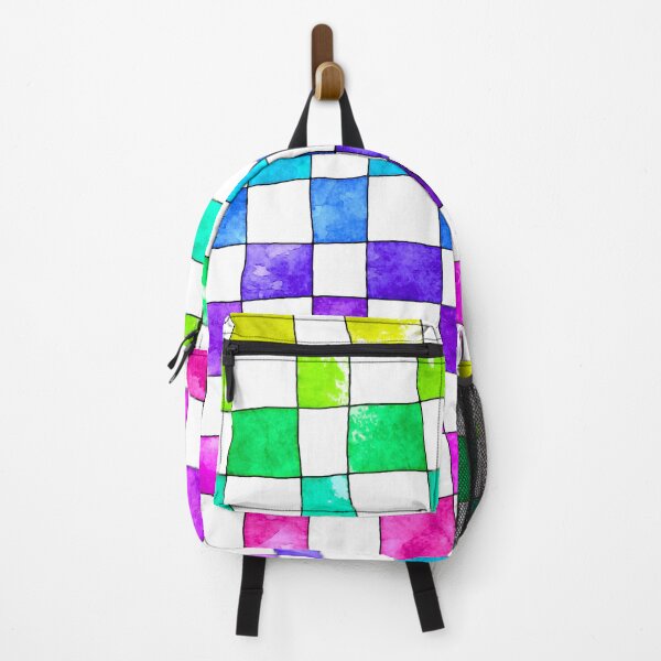 Item preview, Painted checkerboard rainbow tiles designed and sold by SoshanaC.