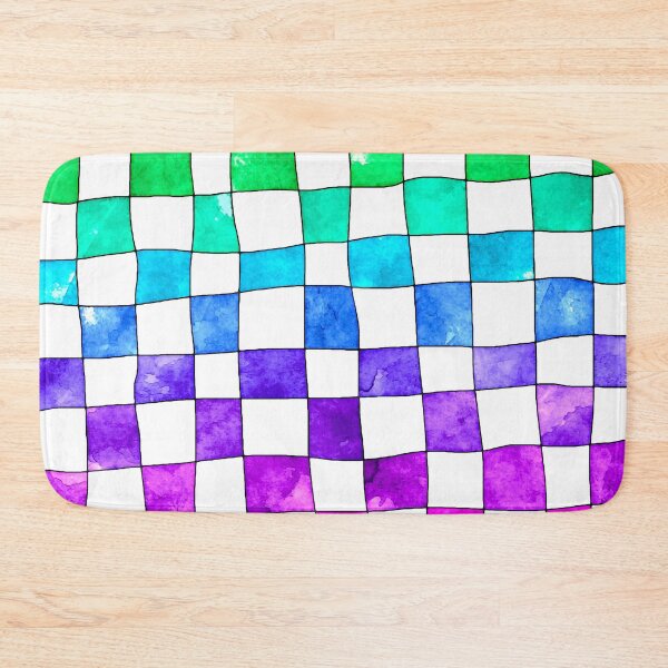 Item preview, Painted checkerboard rainbow tiles designed and sold by SoshanaC.