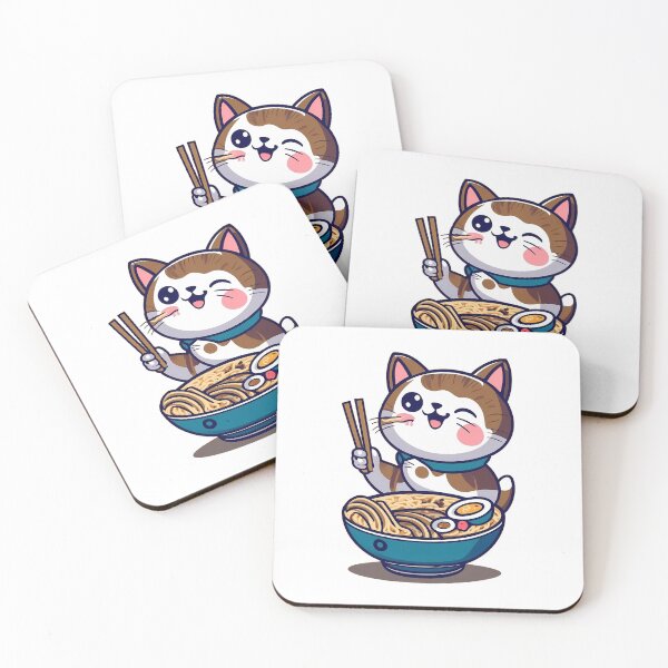 Item preview, cat eating ramen, cat eating spaghett designed and sold by BOOLL .