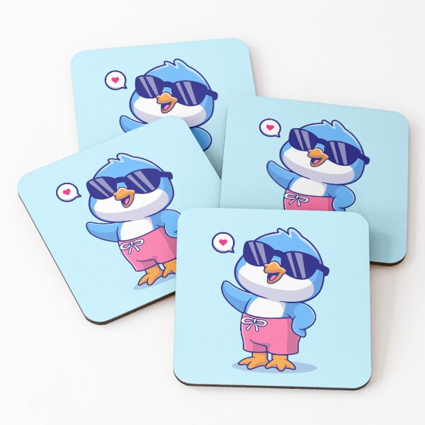 Item preview, Cute Penguin Summer Waving Hand Cartoon Vector Icon Illustration designed and sold by hjian8219.