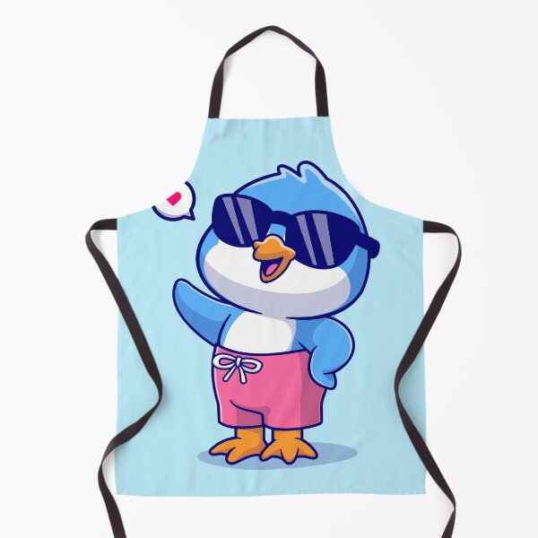 Item preview, Cute Penguin Summer Waving Hand Cartoon Vector Icon Illustration designed and sold by hjian8219.