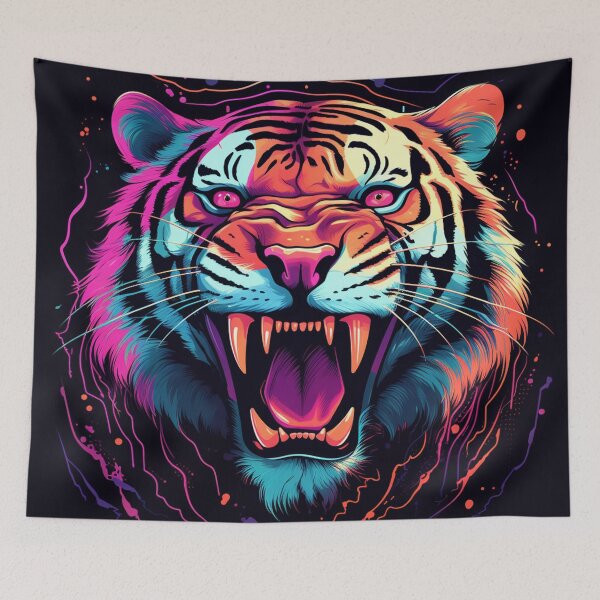 Item preview, Tiger Cartoon Neon Art designed and sold by AstroRisq.