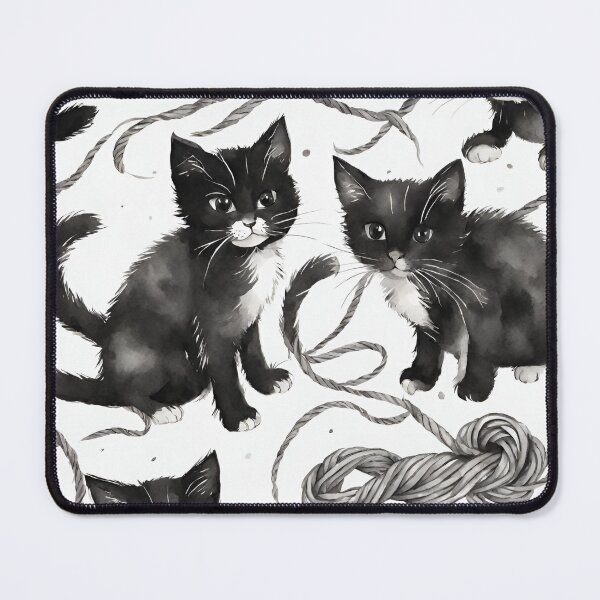 Item preview, Adorable kittens playing with yarn seamless pattern designed and sold by IssaraStudio.