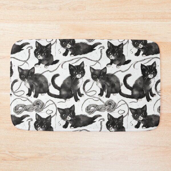 Item preview, Adorable kittens playing with yarn seamless pattern designed and sold by IssaraStudio.