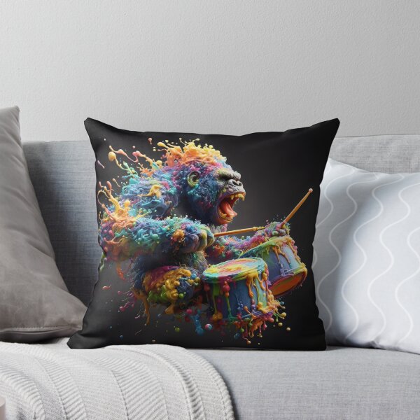 Item preview, Drumming Gorilla Splatter Portrait designed and sold by fatbanana.