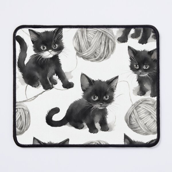 Item preview, Charming kittens engaged in playful antics with yarn, radiating an irresistibly adorable vibe seamless pattern designed and sold by IssaraStudio.