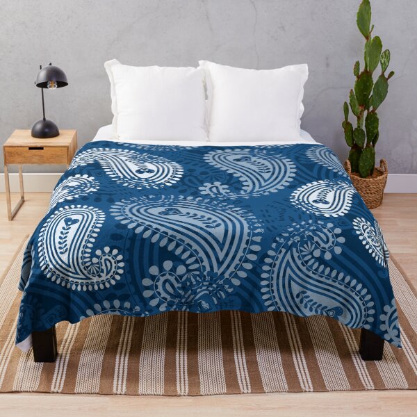 Item preview, Classic Blue Overlapped Paisleys designed and sold by VIBEARTZDESIGN.
