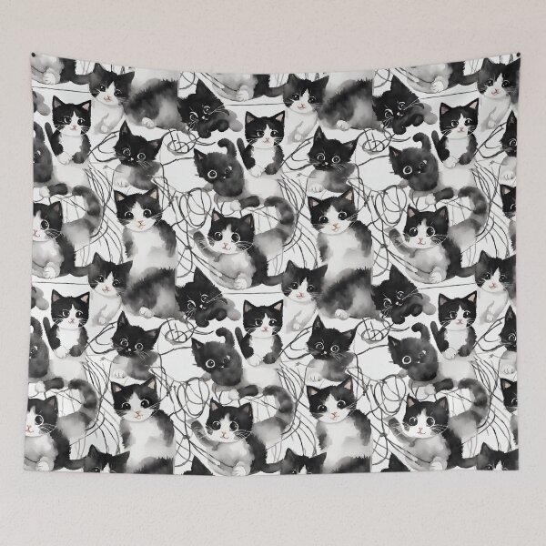 Item preview, Cute kittens playfully tangled in yarn, radiating pure charm seamless pattern designed and sold by IssaraStudio.