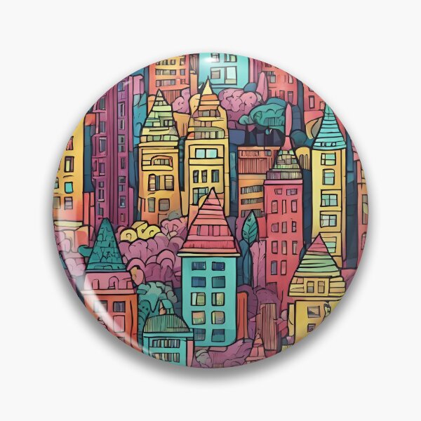 Item preview,  Magical Colorful City Pattern designed and sold by DigiDreamyArt.