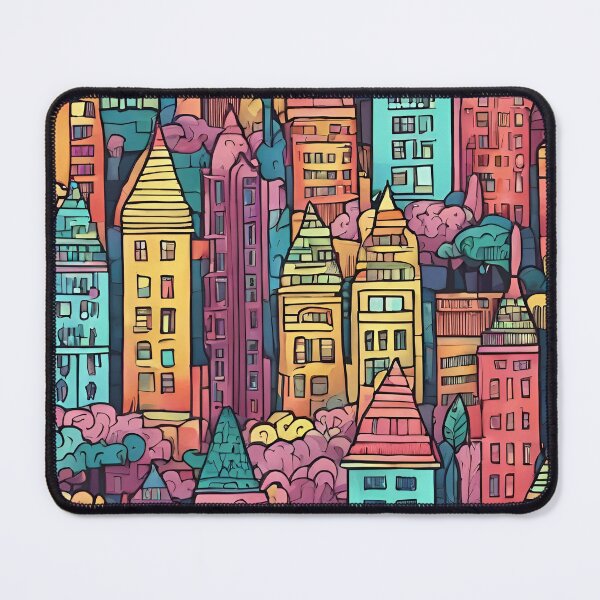 Item preview, Magical Colorful City Pattern designed and sold by DigiDreamyArt.