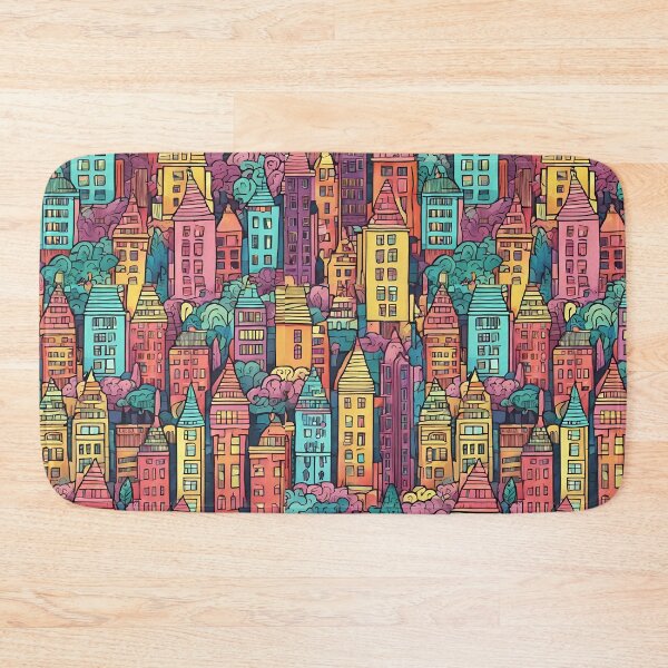 Item preview,  Magical Colorful City Pattern designed and sold by DigiDreamyArt.