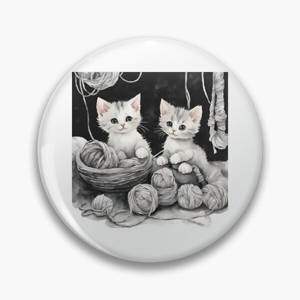 Item preview, Adorable kittens playing with yarn designed and sold by IssaraStudio.