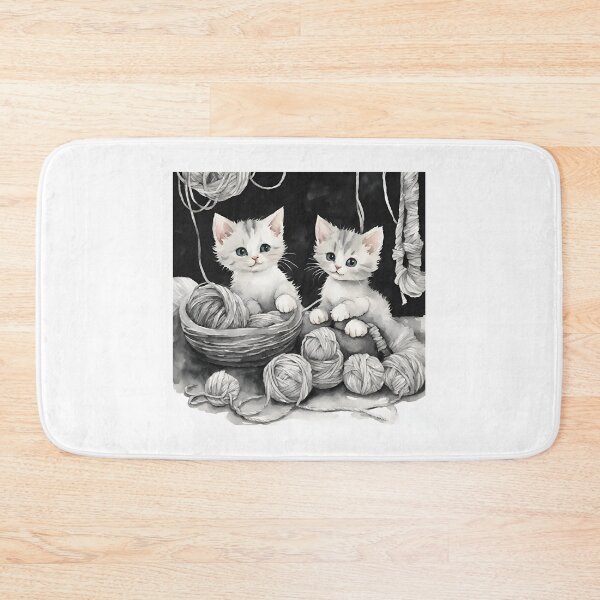Item preview, Adorable kittens playing with yarn designed and sold by IssaraStudio.